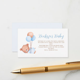 Carte D'accompagnement Ballons Bleus Baby shower Ours en Teddy