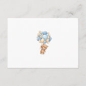 Carte D'accompagnement Ballons Bleus Teddy Bear Baby shower Merci (Dos)