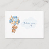 Carte D'accompagnement Ballons Bleus Teddy Bear Raffin de couche (Dos)