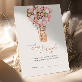 Carte D'accompagnement Ballons de filles d'ours roses Déchets Raffle Bill