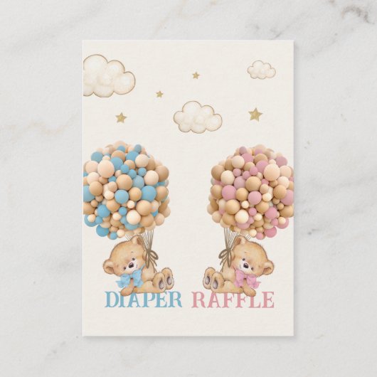 Carte D'accompagnement Ballons d'ours Bearly Wait Diaper Raffin (Dos)
