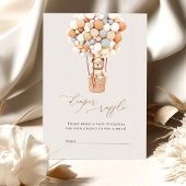 Carte D'accompagnement Ballons d'Ours Brown Roulettes Raffle Billets Encl