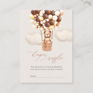 Carte D'accompagnement Ballons d'Ours Brown Roulettes Raffle Billets Encl