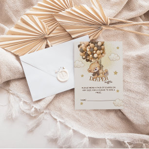 Carte D'accompagnement Ballons d'ours brun beige tombole