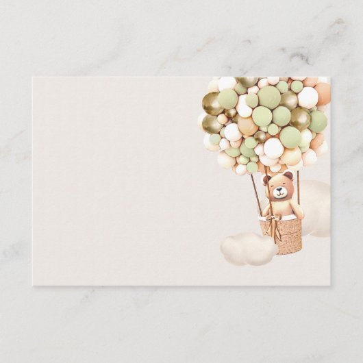 Carte D'accompagnement Ballons d'ours dorés blanc (Devant)