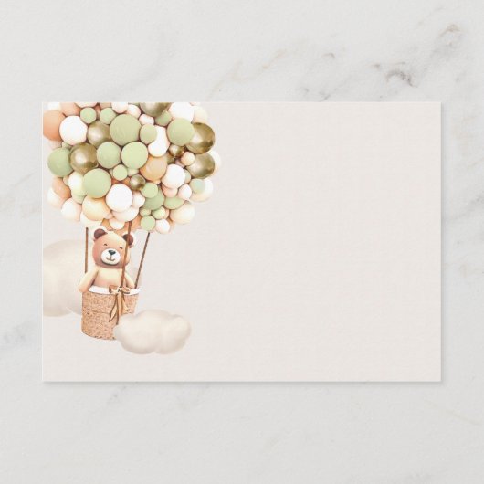 Carte D'accompagnement Ballons d'ours dorés blanc (Dos)