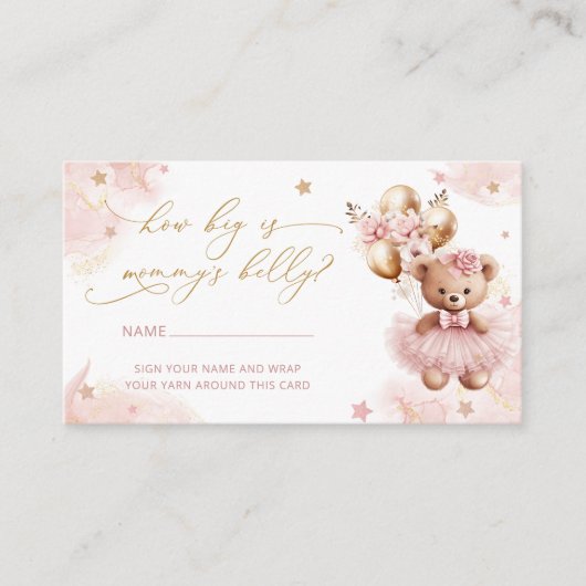 Carte D'accompagnement Ballons d'ours en peluche mignonette Quelle taille (Devant)