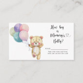 Carte D'accompagnement Ballons d'ours en peluche - Quelle taille a le ven (Devant)