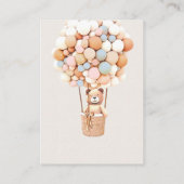 Carte D'accompagnement Ballons d'ours rose et bleu Bonnets de chaudière R (Dos)