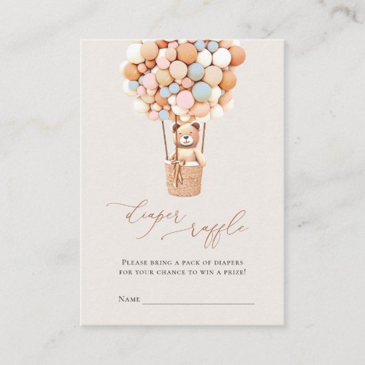 Carte D'accompagnement Ballons d'ours rose et bleu Bonnets de chaudière R (Devant)