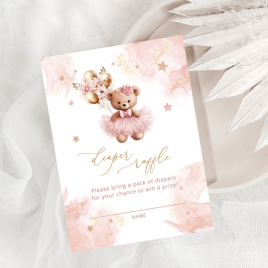 Carte D'accompagnement Ballons Teddy Bear Déchets Raffle Billets