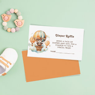 Carte D'accompagnement Ballons Woodland mignonne Billet de rabat à l'ours