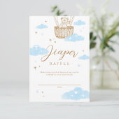 Carte D'accompagnement Balloon à air chaud de la couche Raffle Bleu de l' (Debout devant)