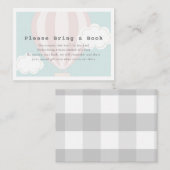 Carte D'accompagnement Balloon à air chaud rose S'il vous plaît apporter  (Devant / Derrière)