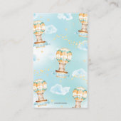 Carte D'accompagnement Balloon à air chaud Teddy Bear Boy Apportez un liv (Dos)