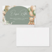 Carte D'accompagnement Balloon à Baby shower de plongeur de saumons vert (Devant / Derrière)