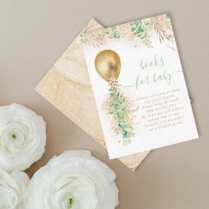 Carte D'accompagnement Balloon Eucalyptus Gold Parties scintillant Book P