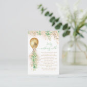 Carte D'accompagnement Balloon Eucalyptus Or Bébé Wishing Bien (Debout devant)
