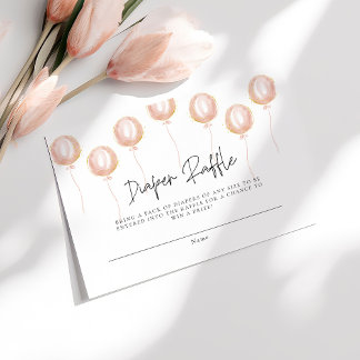 Carte D'accompagnement Balloon rose chevalet de couches c'est un Baby sho