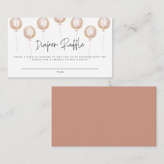 Carte D'accompagnement Balloon rose chevalet de couches c'est un Baby sho (Devant / Derrière)