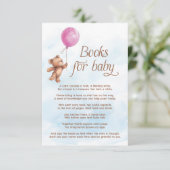 Carte D'accompagnement Balloon rose Fille Teddy Bear Livres pour bébé (Debout devant)