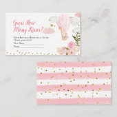 Carte D'accompagnement Balloon Rose Hot Air Devinez Combien De Baisers Je (Devant / Derrière)