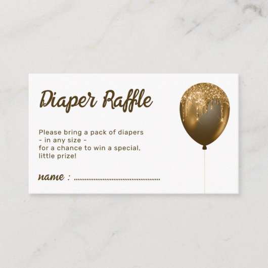 Carte D'accompagnement Balloon Sparkle Bronze Party Glitz Diaper Raffles (Devant)