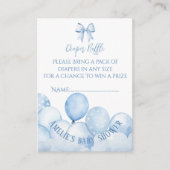 Carte D'accompagnement Balloons Bleus Baby shower Déchets Raffin (Devant)