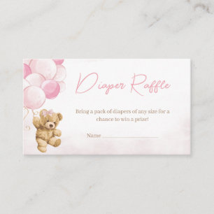 Carte D'accompagnement Balloons en Teddy rose Baby shower Déchets Raffin