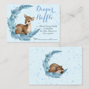 Carte D'accompagnement Bambi bleu Fleurs Dust Baby shower Déchets Raffle