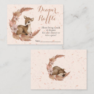 Carte D'accompagnement Bambi rose Fleurs Dust Baby shower Déchets Raffle