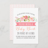 Carte D'accompagnement Bannière rose Baby Book | BABY SHOWER (Devant / Derrière)