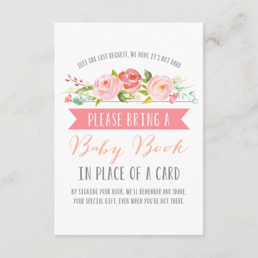 Carte D'accompagnement Bannière rose Baby Book | BABY SHOWER (Devant)