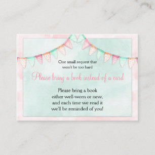 Carte D'accompagnement Bannières à fanions aquarelle Baby Shower Demande