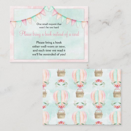 Carte D'accompagnement Bannières de drapeaux de bébé à l'aquarelle Demand (Devant / Derrière)