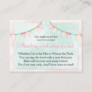 Carte D'accompagnement Bannières Fanions Aquarelle Baby Shower Demande de