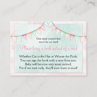 Carte D'accompagnement Bannières Fanions Aquarelle Baby Shower Demande de