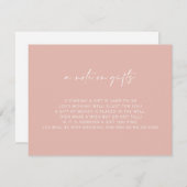 Carte D'accompagnement Baptême de fille rose qui veut bien (Devant / Derrière)