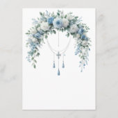 Carte D'accompagnement Baptême Rose Bleue & Croix d'Argent (Dos)