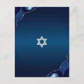 Carte D'accompagnement Bar Mitzvah Moderne Blue Agate Aquarelle Script (Dos)