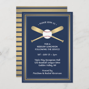Carte D'accompagnement Bar Mitzvah Réception Détails Baseball Thème Party