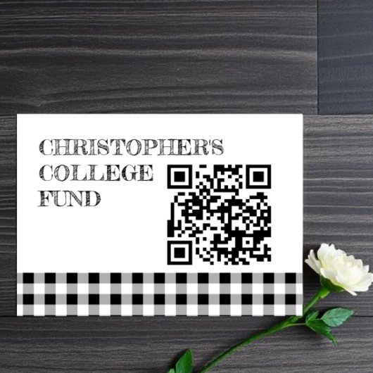 Carte D'accompagnement Barbecue de fin d'études Gingham College Fund