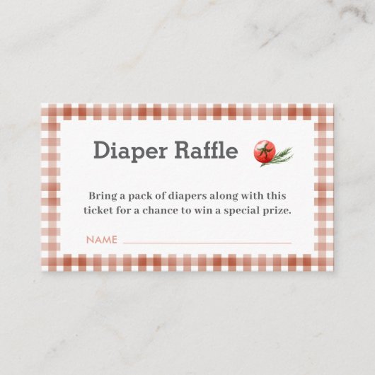 Carte D'accompagnement Barbecue Neutre Baby shower Déchets Raffle (Devant)