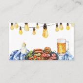 Carte D'accompagnement Barbecue Rustique Été Bleu Plaid Bébé-Q Plaid (Dos)