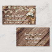 Carte D'accompagnement Baril de bois rustique et jarres de mason - Site M (Devant / Derrière)