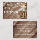 Carte D'accompagnement Baril en bois rustique et Flore blanche - Réceptio (Devant / Derrière)