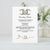 Carte D'accompagnement Barnwood, Country Lace & Horseshoe Mariage (Debout devant)