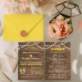 Carte D'accompagnement Barnwood Lights Gold Mariage Information Card