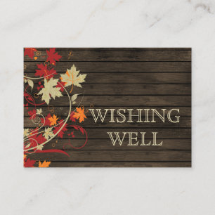 Carte D'accompagnement Barnwood Rustic, fall laisse le mariage désirant b