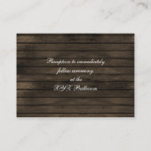 Carte D'accompagnement Barnwood Rustic jaune mât jarres réception invitat (Dos)